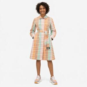 Kate Spade Women Trench Coat Size 6 Plaid Belted Preppy Spring Old Money Classic